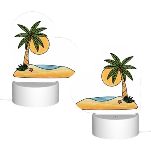 Love Acrylic Night Light, A Cartoon Drawing Of A Palm Tree On A Beach. -Nuas Diy Shop 1a6184f9b0ab91ddd028b8d3ab82c6ee7aff5430