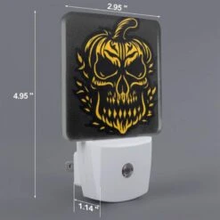Night Light Set Of 2, A Skull With A Pumpkin Face. 3 Night Light Set Of 2, A Skull With A Pumpkin Face. -Nuas Diy Shop 1ad33748a700ce88794115f1f68f039e7b14d9e1
