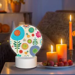 Round Acrylic Night Light, A Colorful Flower Pattern With Yellow -Nuas Diy Shop 1adbe268026c5d5073cf48716f5602d2a77eaf89