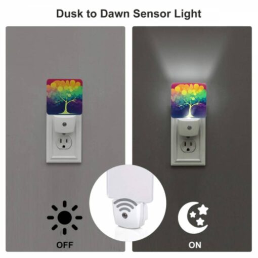 Night Light, A Colorful Tree With A Yellow -Nuas Diy Shop 1c1a2a4257fda28391d129b485963cc121a52d5a