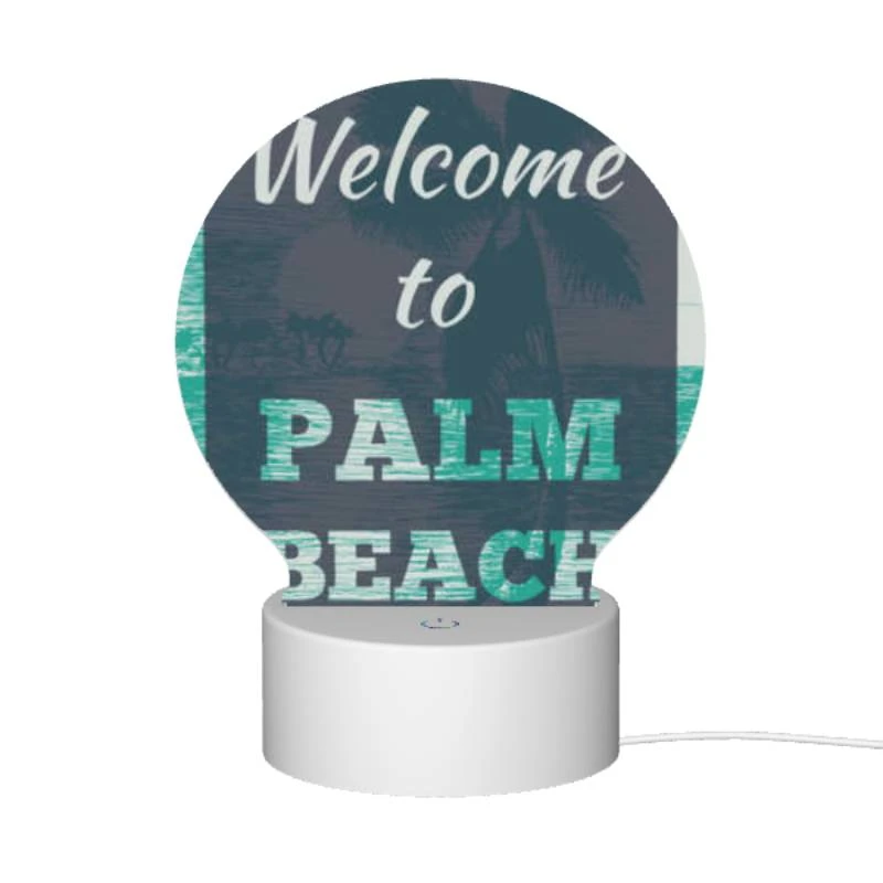 Round Acrylic Night Light, A colorful sign welcoming visitors to Palm Beach. Round Acrylic Night Light, A Colorful Sign Welcoming Visitors To Palm Beach. -Nuas Diy Shop 1c8177bae6a4d8e607ada87049ce86f07d919157