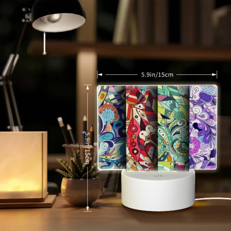 Rectangular Acrylic Night Light, Three colorful designs are displayed side by side. Rectangular Acrylic Night Light, Three Colorful Designs Are Displayed Side By Side. -Nuas Diy Shop 1c9a89f1d4c9aa721a821421df70857680feeae5