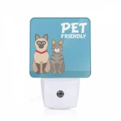 Night Light, Two Cats Are Sitting Next To Each Other