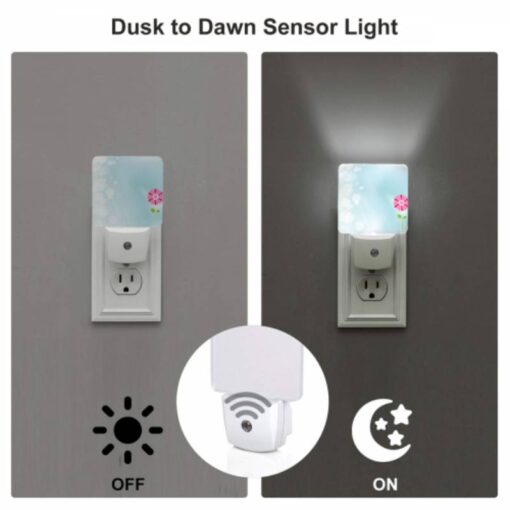 Night Light Set Of 2, A Single Pink Flower Stands Out Against A Blue Background. -Nuas Diy Shop 1cacbcea33b23b73d2f9340dddada893e14adae1