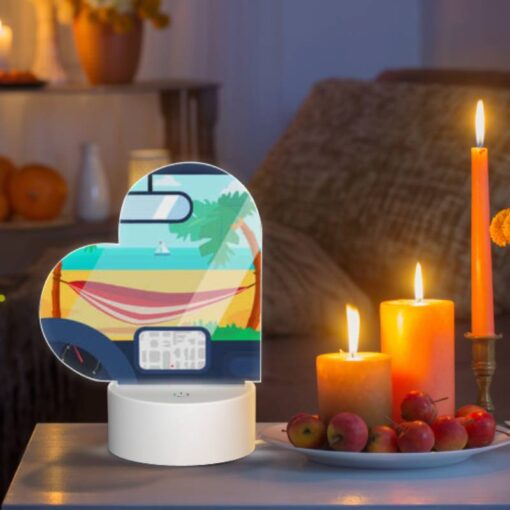 Love Acrylic Night Light, A Car's Dashboard With A Map And A Hammock In The Background. -Nuas Diy Shop 1cbd2100eb526876d1baf8c3b74ea012b638aec5