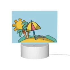 Rectangular Acrylic Night Light, A Cartoon Of A Beach With A Sun -Nuas Diy Shop 1cd0139e9b50f3a235b93e5192b482ffd15b6027