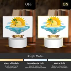 Rectangular Acrylic Night Light, A Cartoon Of A Sunny Beach With A Palm Tree And A Sun. -Nuas Diy Shop 1d32ee61ea0a04594d4b6f4901d4ad0879f7d4a6