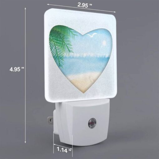 Night Light, A Heart Shaped Picture Of A Beach With A Bird Flying Over The Ocean. -Nuas Diy Shop 1d67462af3484ed2041eb0a9cd66f47f4fdfb01e