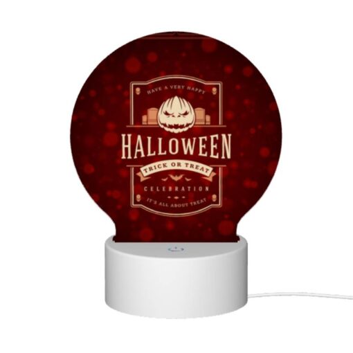 Round Acrylic Night Light, A Red And White Halloween Poster With A Pumpkin On It. -Nuas Diy Shop 1d7bd64f0d3903d21c04e40b7d34ffb0f943946d