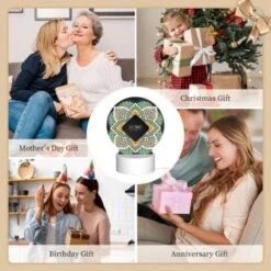 Round Acrylic Night Light, A Colorful Abstract Pattern. -Nuas Diy Shop 1e08f442db0c33dba5099b334d64809d36705250