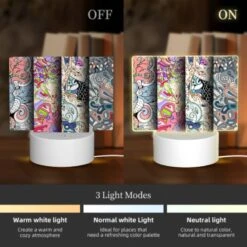 Rectangular Acrylic Night Light, Four Different Colored Designs Of Swirls And Patterns. -Nuas Diy Shop 1e45cc8f7e9840798deb81d9d4be1b9938ce22a3