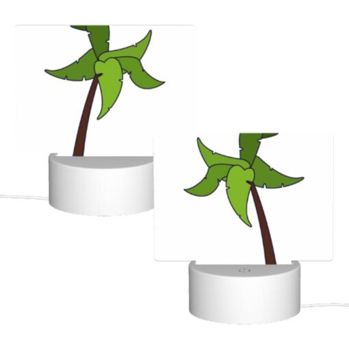 Rectangular Acrylic Night Light, A Green Palm Tree With A Brown Trunk. -Nuas Diy Shop 1e65199017b84134220d1c77359d691807a372b7