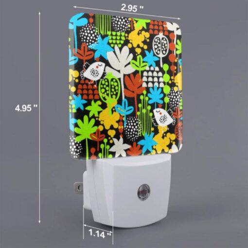 Night Light Set Of 2, A Colorful Pattern Of Birds And Flowers. -Nuas Diy Shop 1e6da572ec2cf7a83b58d58cc008a49e4f9be97e