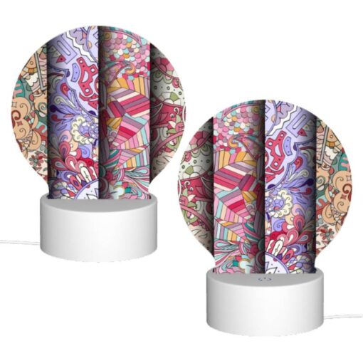 Round Acrylic Night Light, Three Colorful And Intricate Designs Are Displayed On A Wall. -Nuas Diy Shop 1ef021e49304bae8ccc27a6f3d4e1cb111313476