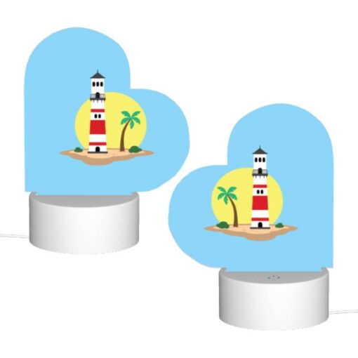 Love Acrylic Night Light, A Lighthouse Is On A Small Island With A Sunset In The Background. -Nuas Diy Shop 1f1fb44d2af207e1c0e8a3844820d4984f9818db