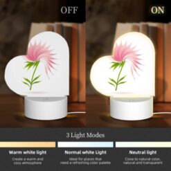 Love Acrylic Night Light, A Pink Flower With Green Leaves. -Nuas Diy Shop 1f50e004c1221d71467a4c2aa38adb1342b87ea9