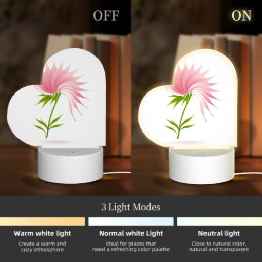 Love Acrylic Night Light, A Pink Flower With Green Leaves. -Nuas Diy Shop 1f50e004c1221d71467a4c2aa38adb1342b87ea9