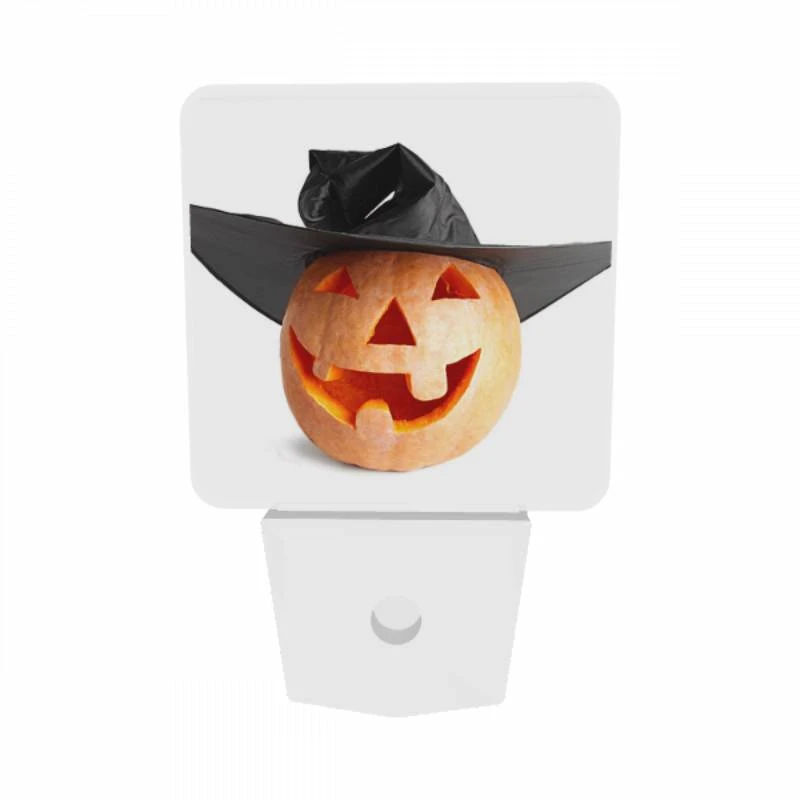 Night Light Set of 2, A pumpkin with a black hat on it. Night Light Set Of 2, A Pumpkin With A Black Hat On It. -Nuas Diy Shop 1f622ddb42a134412b0c69a6d035dbc9d36c7eab