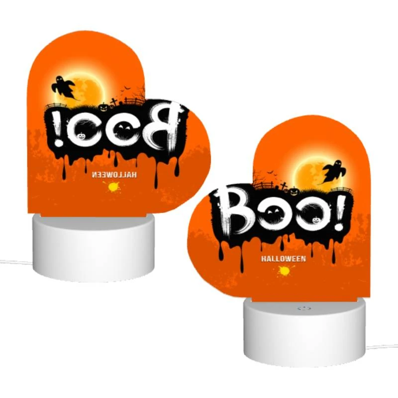 Love Acrylic Night Light, A Halloween poster with a spooky scene and the word "BOO!" written on it. Love Acrylic Night Light, A Halloween Poster With A Spooky Scene And The Word "BOO!" Written On It. -Nuas Diy Shop 1f6549850e3b14c0857a174b6efc62c0c98c8547