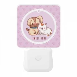 Night Light, A Dog And A Cat Are Sitting Together In A Pink Circle. 10 Night Light, A Dog And A Cat Are Sitting Together In A Pink Circle. -Nuas Diy Shop 1f8fc799eabda4451f234bea7e783d2f9d11f933