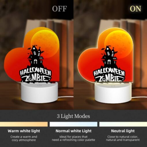 Love Acrylic Night Light, A Halloween Party Is Advertised With A Spooky House And A Moon In The Background. -Nuas Diy Shop 1fe0aa39f047ee872c2f7d962971220a26dd227b