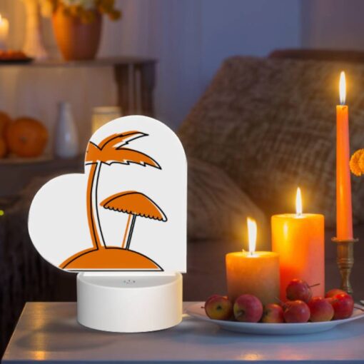 Love Acrylic Night Light, A Cartoon Drawing Of A Palm Tree With A Beach Umbrella. -Nuas Diy Shop 205d0e1d806b85178c892432d9ff0788435c7b7d