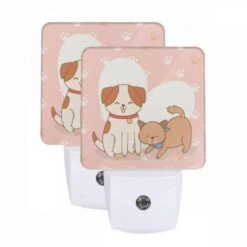 Night Light Set Of 2, Two Dogs Sitting Next To Each Other