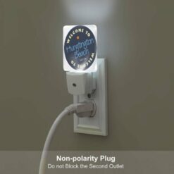 Night Light Set Of 2, A Blue And White Sign That Says Welcome To Huntington Beach. -Nuas Diy Shop 20d0a78598266167c12609a245169227157ffc04