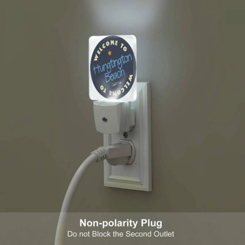 Night Light Set of 2, A blue and white sign that says Welcome to Huntington Beach. Night Light Set Of 2, A Blue And White Sign That Says Welcome To Huntington Beach. -Nuas Diy Shop 20d0a78598266167c12609a245169227157ffc04