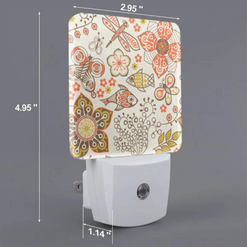 Night Light, A colorful floral pattern with a fish and a dragonfly. Night Light, A Colorful Floral Pattern With A Fish And A Dragonfly. -Nuas Diy Shop 20f44e1535d55905f1872da019467865c9d71bfb