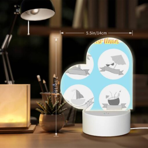 Love Acrylic Night Light, Four Different Beach Items Are Shown In A Circle. -Nuas Diy Shop 21364afa419021d66bf056ff188604acf9a8465d