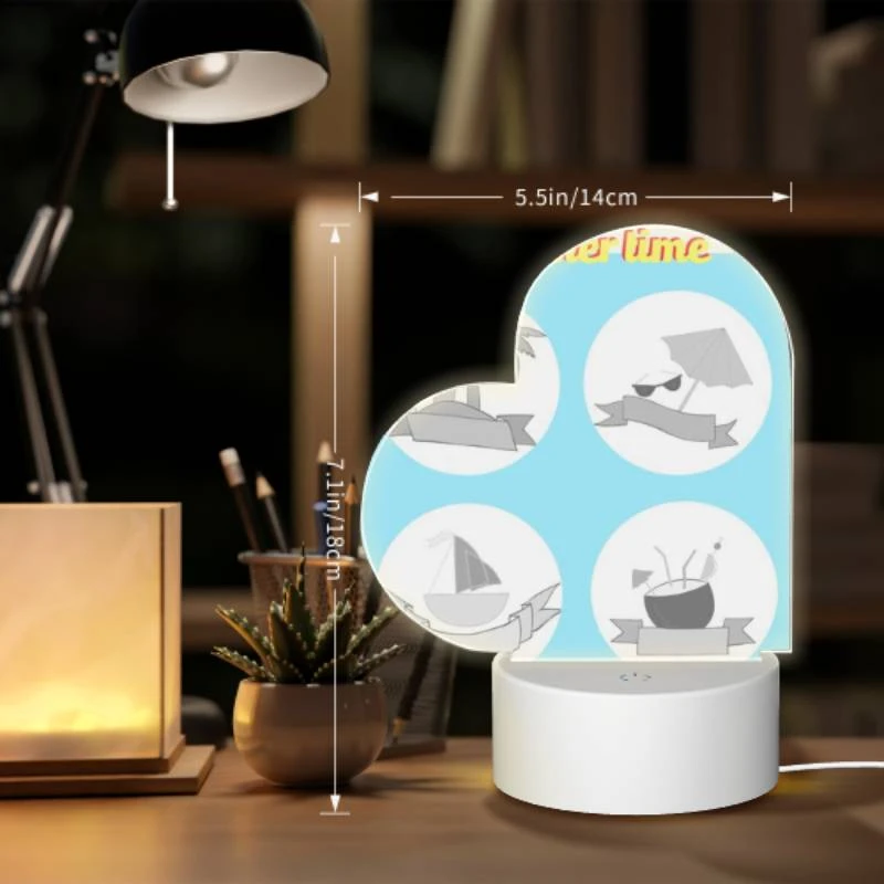 Love Acrylic Night Light, Four different beach items are shown in a circle. Love Acrylic Night Light, Four Different Beach Items Are Shown In A Circle. -Nuas Diy Shop 21364afa419021d66bf056ff188604acf9a8465d