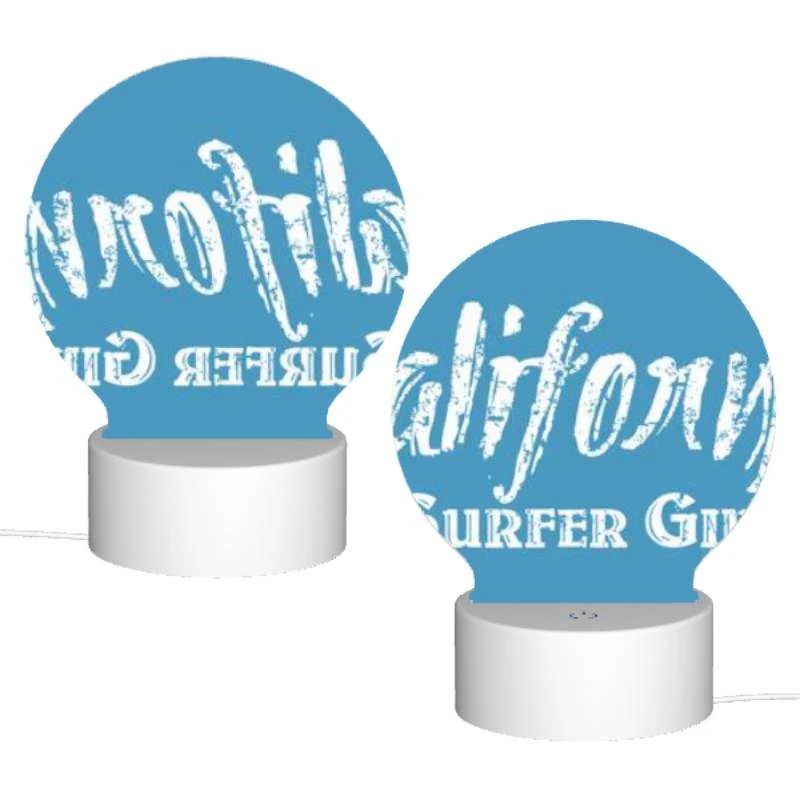 Round Acrylic Night Light, A blue sign that says "California Surfer Girls.". Round Acrylic Night Light, A Blue Sign That Says "California Surfer Girls.". -Nuas Diy Shop 2175bf21658c7c56de6e24df3a40b3c2e10ef6eb