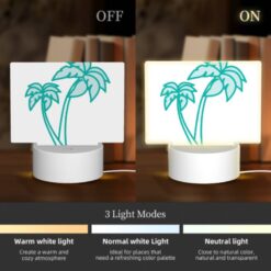 Rectangular Acrylic Night Light, A Green And Blue Palm Tree With A Blue Trunk. -Nuas Diy Shop 222ab944d0289d86cf63ac1be4cd370957988d44