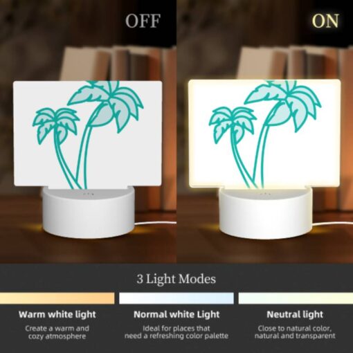 Rectangular Acrylic Night Light, A Green And Blue Palm Tree With A Blue Trunk. -Nuas Diy Shop 222ab944d0289d86cf63ac1be4cd370957988d44