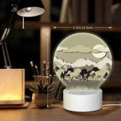 Round Acrylic Night Light, A Group Of Horses Running In A Field. -Nuas Diy Shop 2241406a1586e398268925f9a0b2da607da443ae