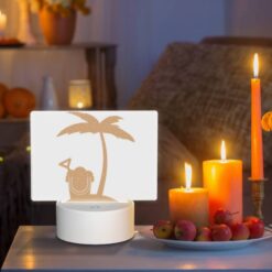 Rectangular Acrylic Night Light, A Cartoon Of A Man With A Headset On A Beach. -Nuas Diy Shop 226780ef3a5d0e69e7ae0988b83a0a8f327b5e6d
