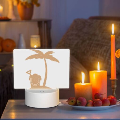 Rectangular Acrylic Night Light, A Cartoon Of A Man With A Headset On A Beach. -Nuas Diy Shop 226780ef3a5d0e69e7ae0988b83a0a8f327b5e6d