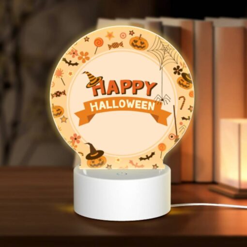 Round Acrylic Night Light, A Round Sign With A Witch's Hat And A Broomstick On It -Nuas Diy Shop 22f108d5e62d70572010c32926b7611d6e5d56ed