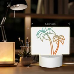 Rectangular Acrylic Night Light, A Drawing Of A Palm Tree With A Yellow And Orange Color Scheme. -Nuas Diy Shop 230684cc488155d14b24a7773a652905bd07138d