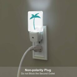 Night Light, A Green And White Palm Tree With A Blue Sky In The Background. -Nuas Diy Shop 233230c3c3c776f4bccbe95d93c8f696bbd7004b