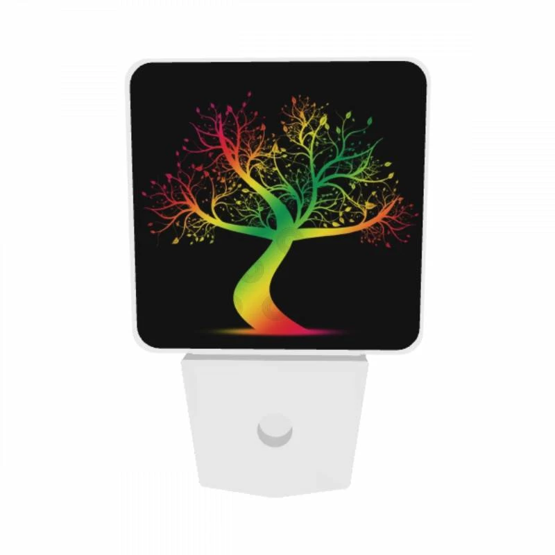 Night Light Set of 2, A colorful tree with a rainbow colored trunk. Night Light Set Of 2, A Colorful Tree With A Rainbow Colored Trunk. -Nuas Diy Shop 23756fd5d69085917c7ba8a302611d884a5d5801