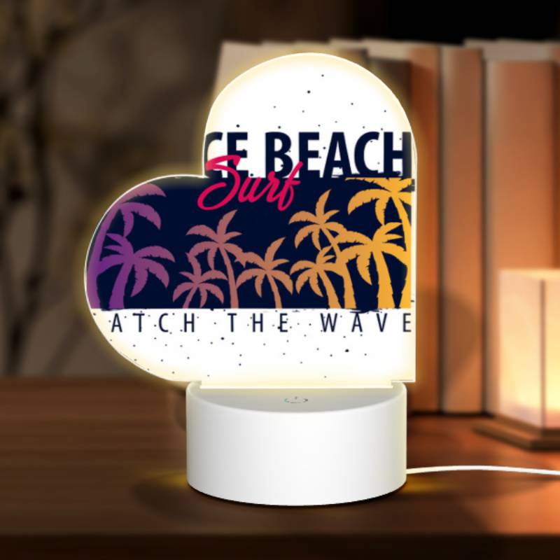 Love Acrylic Night Light, A surfboard with a picture of a beach and the words "Catch the Wave" on it. Love Acrylic Night Light, A Surfboard With A Picture Of A Beach And The Words "Catch The Wave" On It. -Nuas Diy Shop 2380ba65686352743fe8a4e35145383908da02de