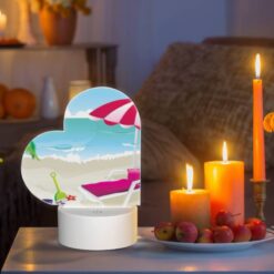 Love Acrylic Night Light, A Pink Umbrella Is Set Up On A Beach -Nuas Diy Shop 2383c8b0e6e4b3650e7379cfb00742cbbadfa19b
