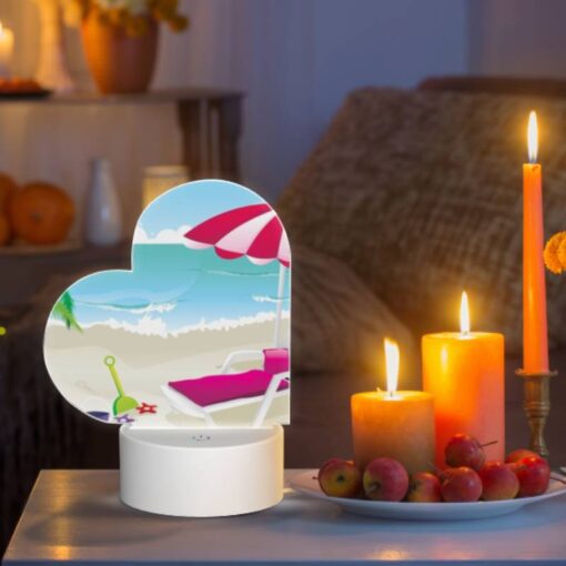 Love Acrylic Night Light, A Pink Umbrella Is Set Up On A Beach -Nuas Diy Shop 2383c8b0e6e4b3650e7379cfb00742cbbadfa19b