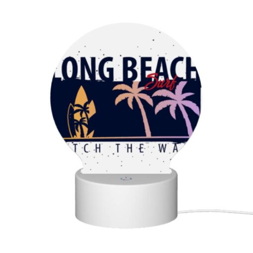 Round Acrylic Night Light, A Logo For Long Beach Surf. -Nuas Diy Shop 239d05999e224f1ec89c64bd6a6295bd1cdacd54