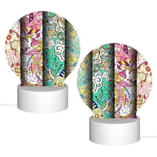 Round Acrylic Night Light, Three Colorful Designs Are Displayed On A Wall. -Nuas Diy Shop 2412bc0e0bb019d1b86e54f33f070f1a5b9313d5
