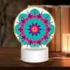 Round Acrylic Night Light, A Colorful Flower Design With Pink -Nuas Diy Shop 244843c7db7c1bd66b893bf92d2e26a000a9ef20