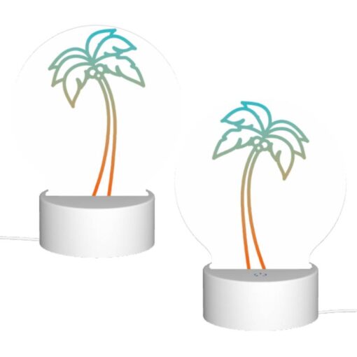 Round Acrylic Night Light, A Palm Tree With A White Trunk And Green Leaves. -Nuas Diy Shop 24ccf7dbe754e4ee841936e1be8dab1cb057b760