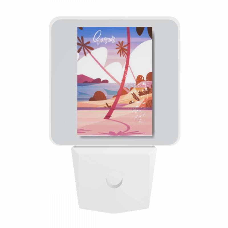 Night Light, A colorful beach scene with a palm tree and a beach umbrella. Night Light, A Colorful Beach Scene With A Palm Tree And A Beach Umbrella. -Nuas Diy Shop 2506e0a23f38aa5aa2feb225cce5c995168c51ca
